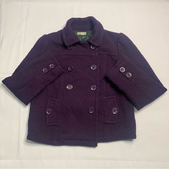 Forever 21 Purple Tweed or Corduroy Peacoat Jacket Small - Picture 1 of 6
